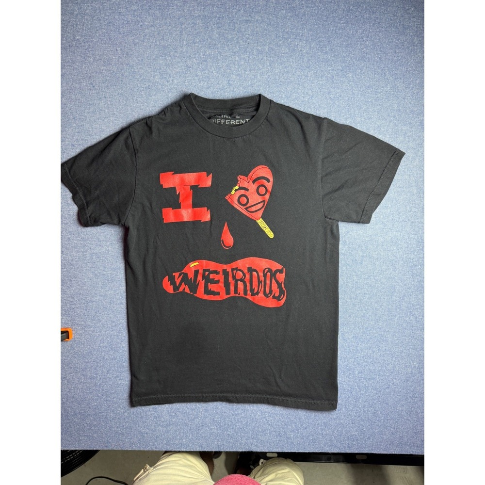 Weird & Different Mens I Love Weirdos Graphic T-Shirt Black Red Small USA Made